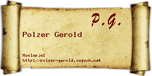 Polzer Gerold névjegykártya